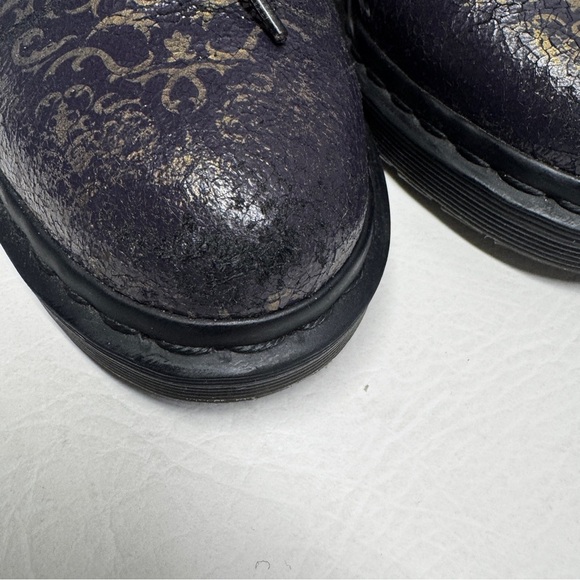Dr. Martens RARE 1461 Baroque Crystal Suede Oxfords in Purple / Gold, Size 6 - Picture 4 of 11
